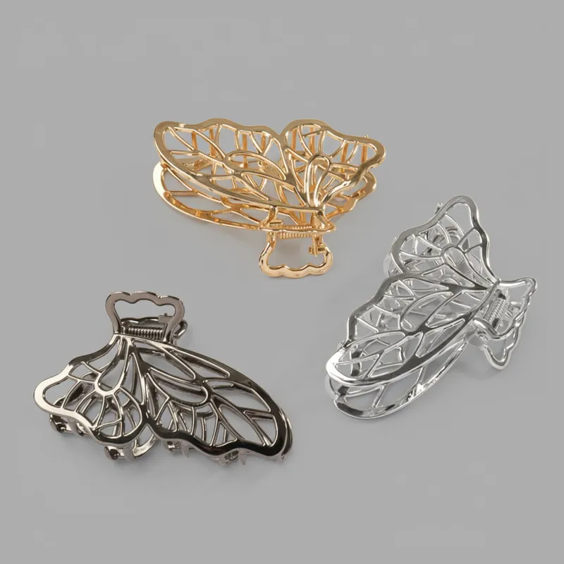 Custom Minimalist Metal Butterfly Claw Clip