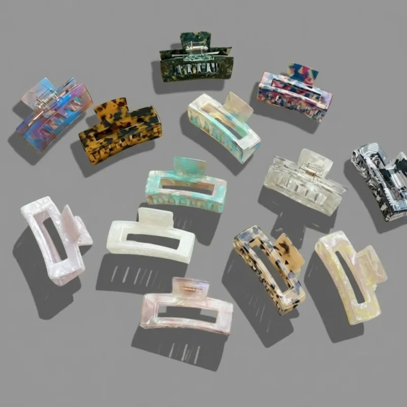 custom Square Cutout Acetate Claw Clip