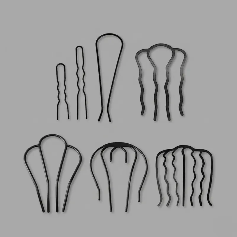 Black U-Shape Hair Pins Set