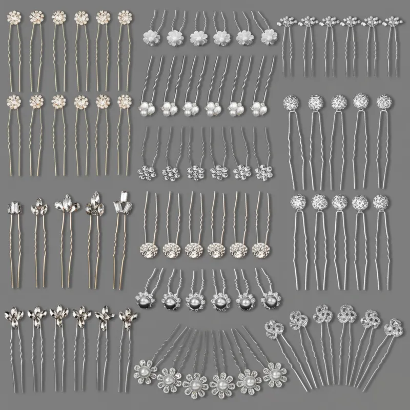 Crystal U-Shape Hair Pins Collection