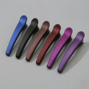 Custom Matte Metallic Plastic Duckbill Hair Clips