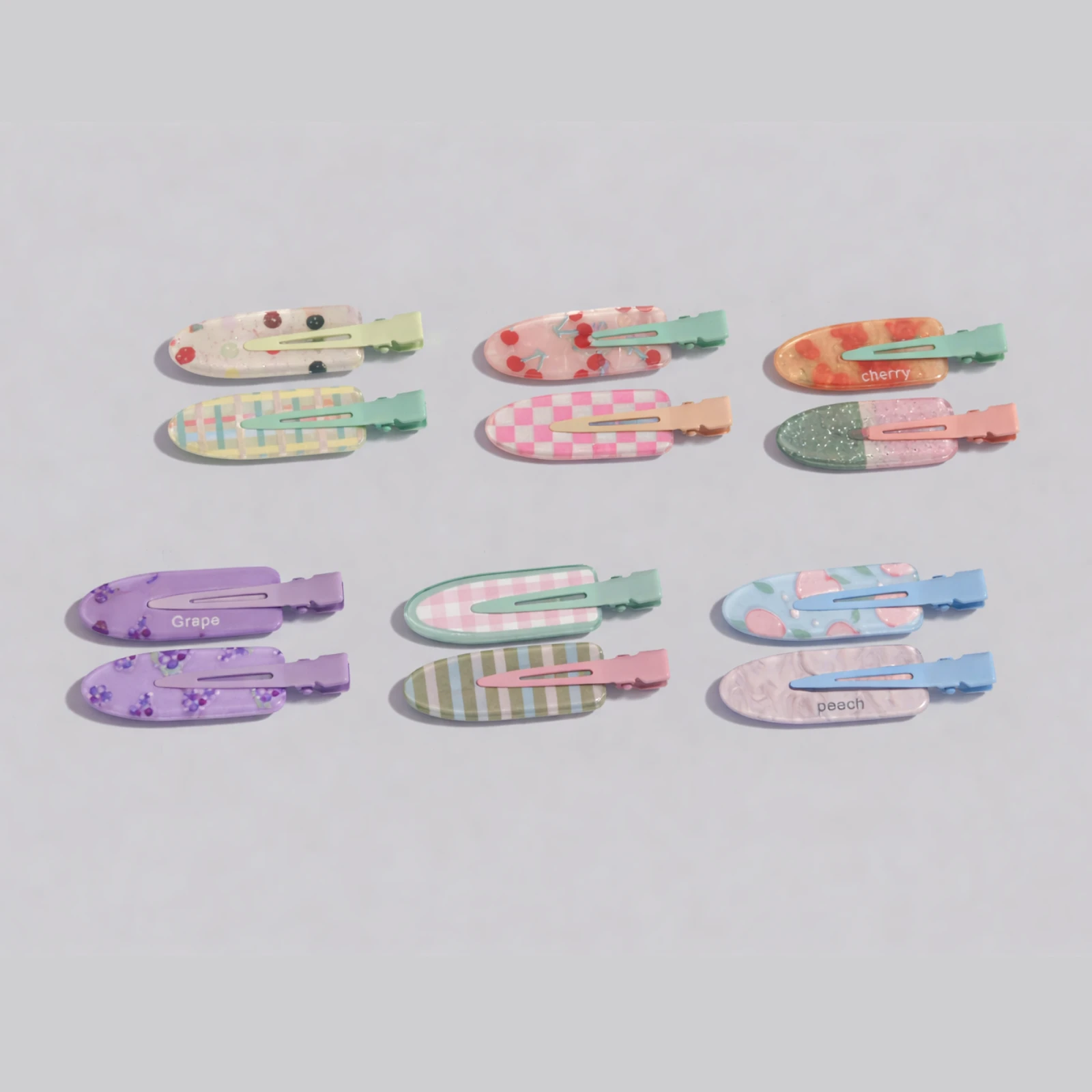 Custom Patterned Plastic No Crease Hair Clips