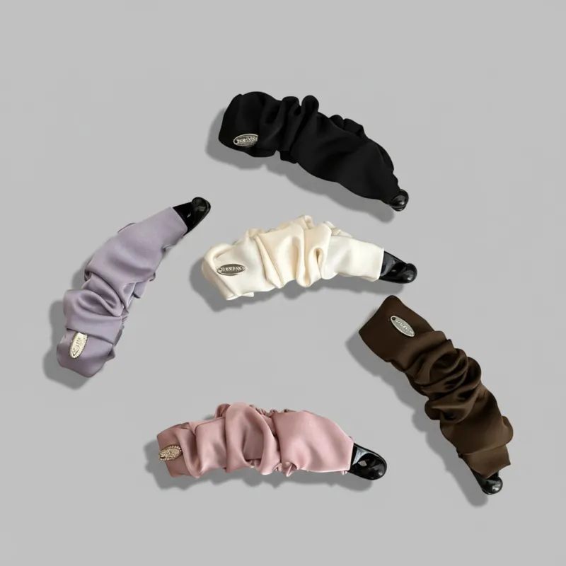 Custom Satin Ruched Banana Hair Clips