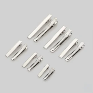 Custom Silver Metal Barrette Hair Clips