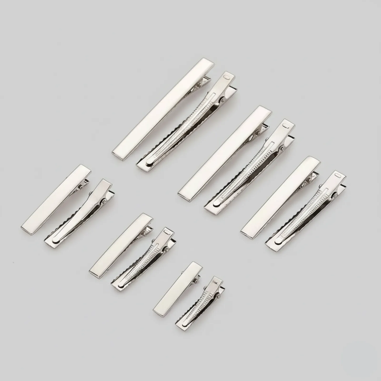 Custom Silver Metal Barrette Hair Clips