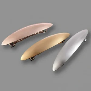Custom Matte Metal Oval Barrette Hair Clips