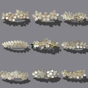 Custom Metal Cat's Eye Stone Barrette Hair Clips